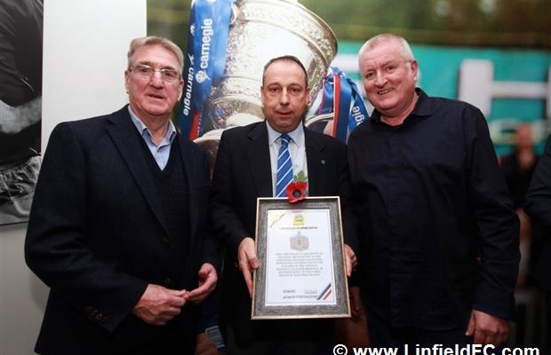 Special guests attend the Premiership game against Coleraine