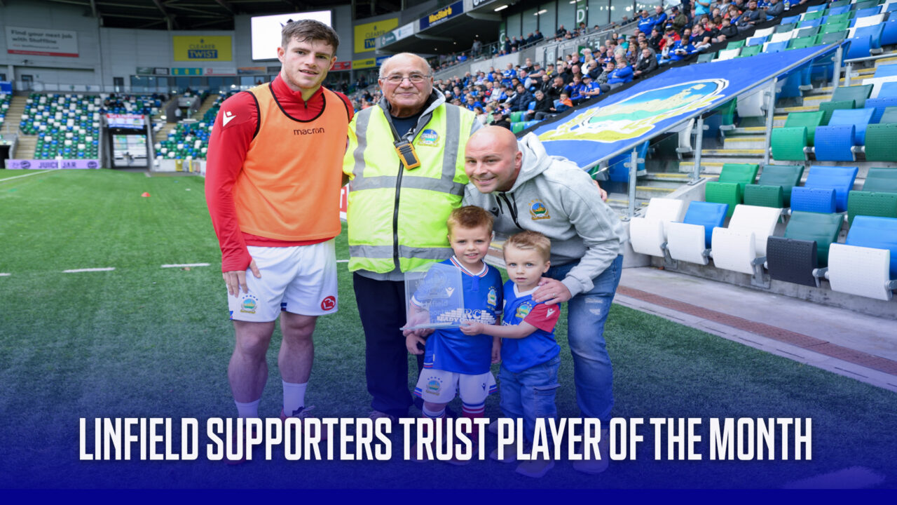 Linfield Supporters Trust Player of the Month for July/August