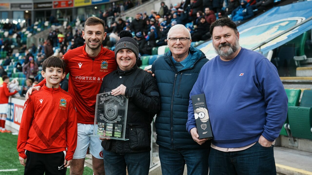 Presentations from Linfield v Carrick Rangers