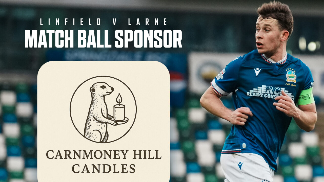 Linfield Grateful to Carnmoney Hill Candles for Match Ball Sponsorship