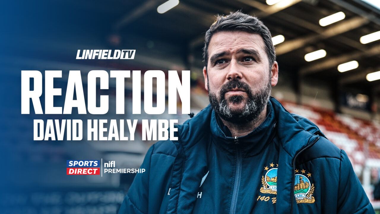 David Healy reacts to today’s 2-0 defeat to Cliftonville at Solitude